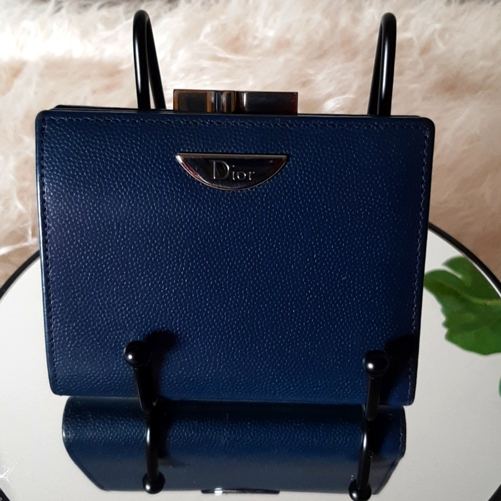 Dior Gamaguchi Logo Plate Purse In Euc